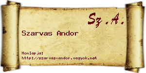 Szarvas Andor névjegykártya
